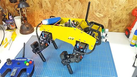 DIY robot dog based on Arduino and LSS: standing test - YouTube