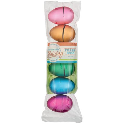 Destination Holiday Metallic Satin Plastic Easter Filler Eggs, 6 ct ...