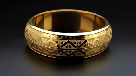 Premium AI Image | A Photo of Stunning Gold Bangle with Engraved Pattern