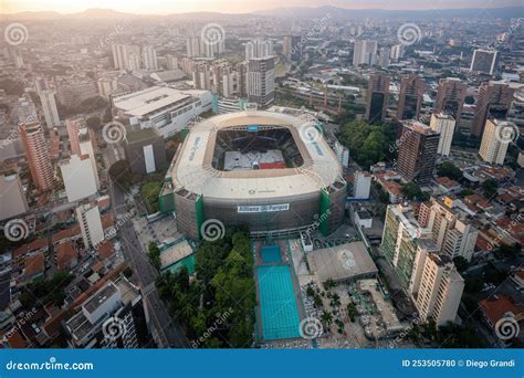 Aerial View of Allianz Parque Soccer Stadium of Palmeiras Football Club - Sao Paulo, Brazil ...