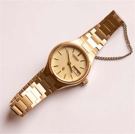 Luxury Gold-tone Citizen Quartz Watch | Women's Citizen Date Watch – Vintage Radar