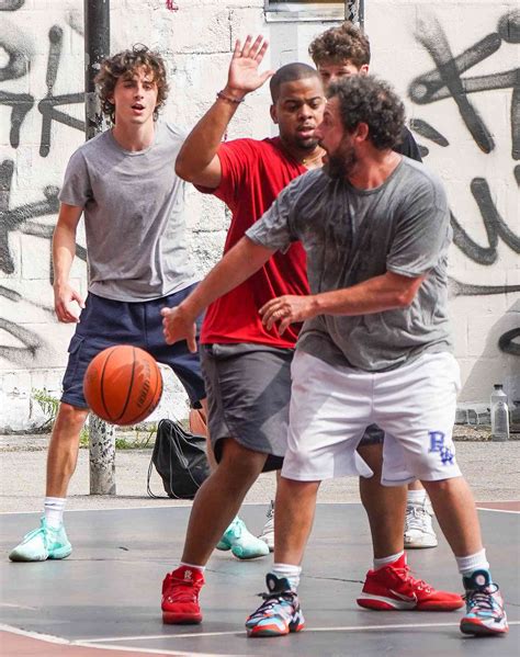 Timothée Chalamet and Adam Sandler Enjoy a Friendly Game of Basketball