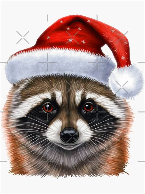 " Raccoons wearing Santa hat | Nature Raccoon" Sticker for Sale by TeeARTHY | Redbubble