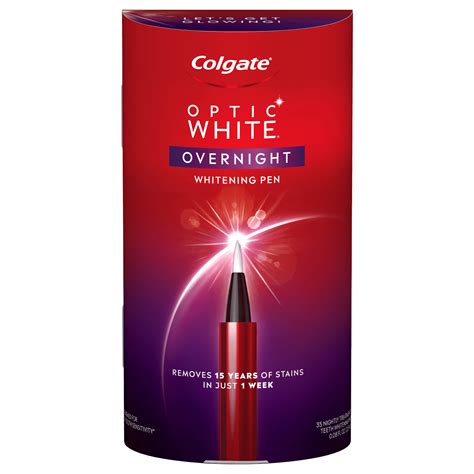 Colgate Optic White Overnight Teeth Whitening Pen, Teeth Stain Remover ...