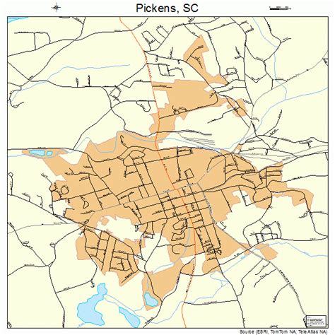 Pickens South Carolina Street Map 4556140