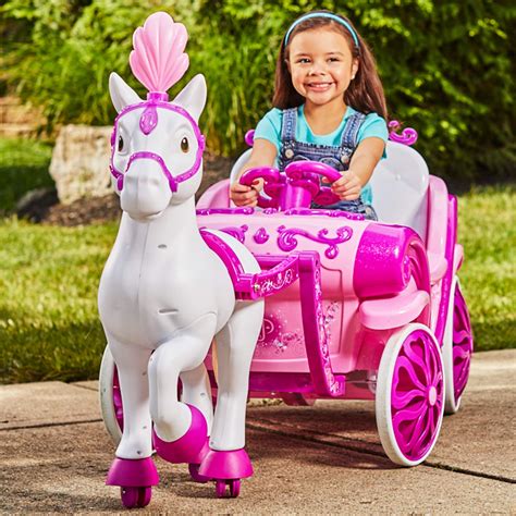 Disney Princess Royal Horse and Carriage Girls 6V Ride-On Toy by Huffy ...