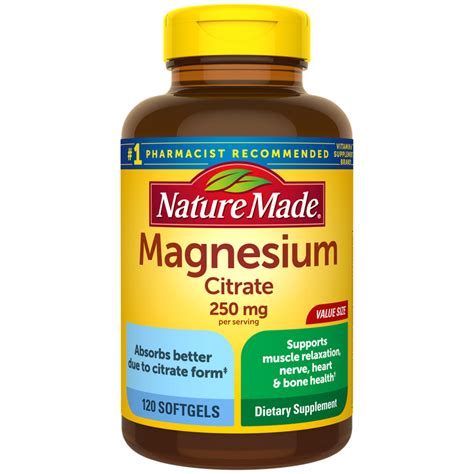 High Absorption Magnesium Citrate 250 mg Softgels & Nature Made®