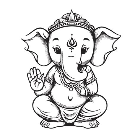 귀여운 Ganesh Ganesh 사원 디자인 벡터 일러스트 Iddviz 개요 스케치 드로잉, 가네쉬 간단한 그림, 가네쉬 간단한 개요, 가네쉬 간단한 스케치 PNG ...