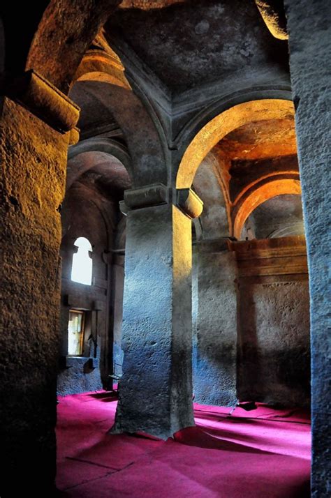 Inside Bete Medhanialem, which was hallowed out of rock in Lalibela,... | Download Scientific ...