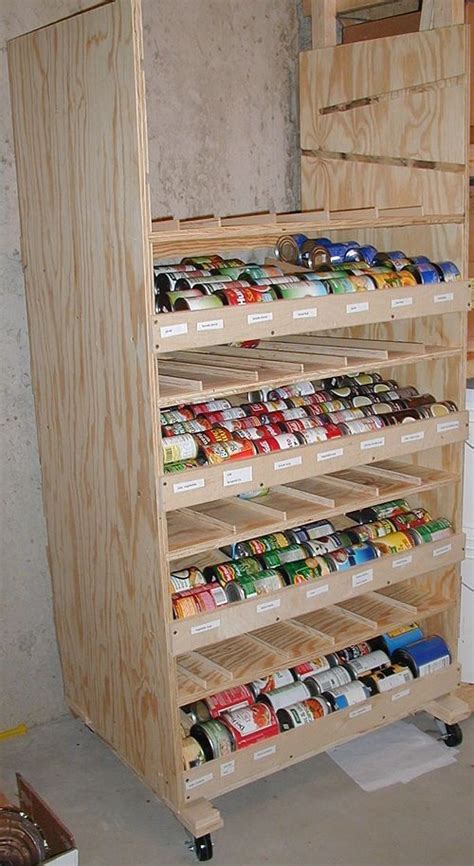 How to Build a Rotating Canned Food Shelf: 14 Steps | Food storage shelves, Canned food storage ...