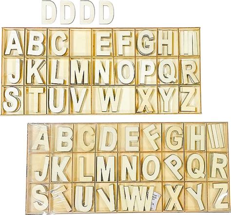 Amazon.com: 2 Inch 208 Pieces Wooden Letters Crafts Unfinished Wood ...