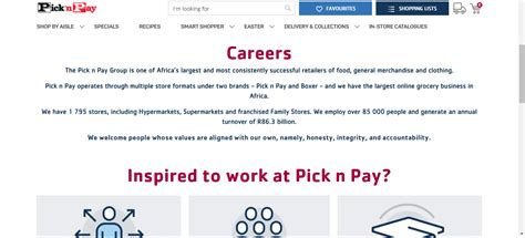 Pick N Pay Online Job Application Form - JobApplicationForms.net