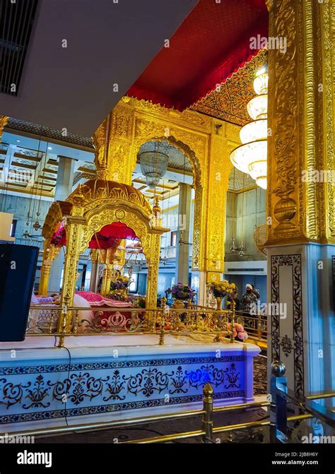 gurudwara inside view from back from flat angle angle image is taken at gurudwara bangla sahib ...