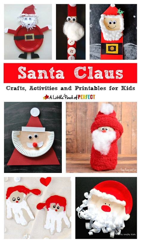 Fun Santa Claus Crafts, Activities and Printables for Kids - | Santa claus crafts, Santa crafts ...