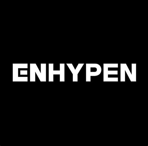 the word enhypen on a black background