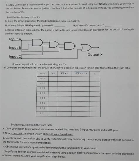 Solved 2. Apply De Morgan's theorem so that you can | Chegg.com