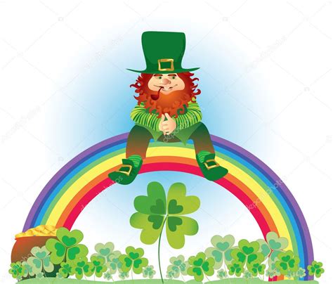 Leprechaun on rainbow — Stock Vector © V.G. #6880342