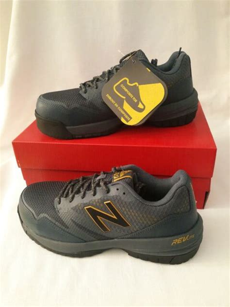 New Balance Composite Toe Sneaker Men's 8 And 1/2 Gray Yellow New!!! | eBay