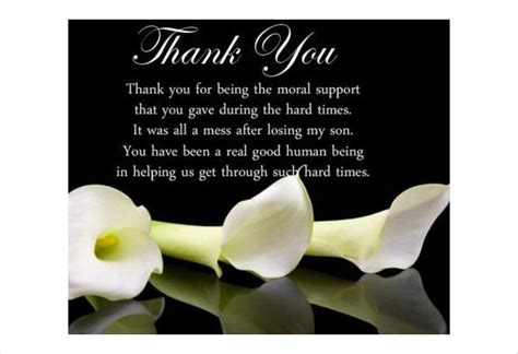 thank you sympathy cards free printable free printable - 26 funeral thank you cards psd ai eps ...