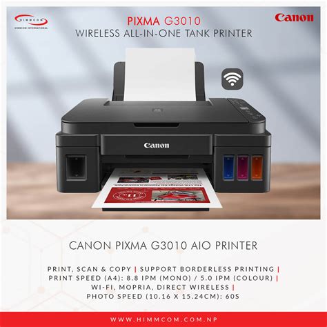 PIXMA G3010 All-in-One Wireless Ink Tank Color Printer - Himmcom ...