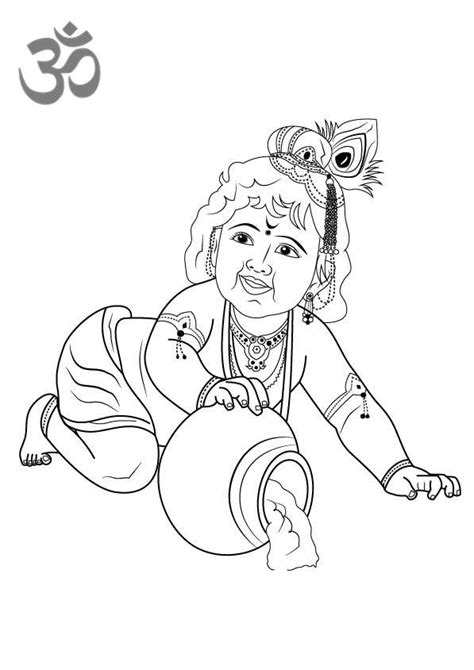 Baby Lord Krishna Coloring