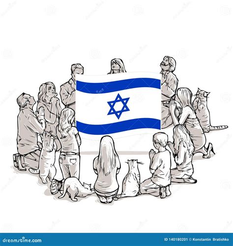 People pray for Israel stock illustration. Illustration of israel - 140180201