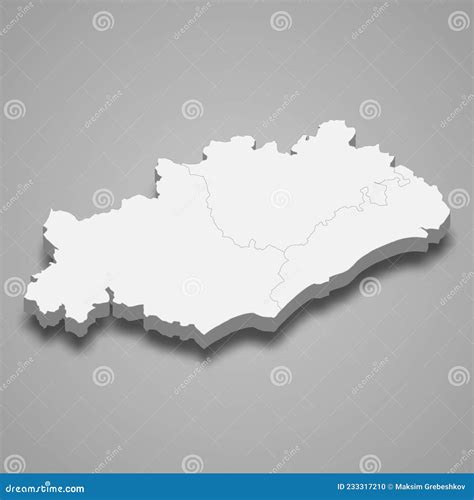 3d Isometric Map of Herault is a Department in France Stock Vector ...