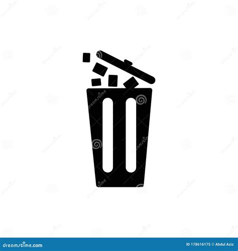 Dustbin Illustration Logo Vector Free Stock Vector - Illustration of empty, isolated: 178616175