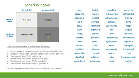 Examples Of Completed Johari Window