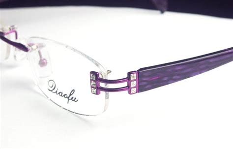 Crystal Eyeglass Frames LADIES Rimless OPTICAL Purple | eBay