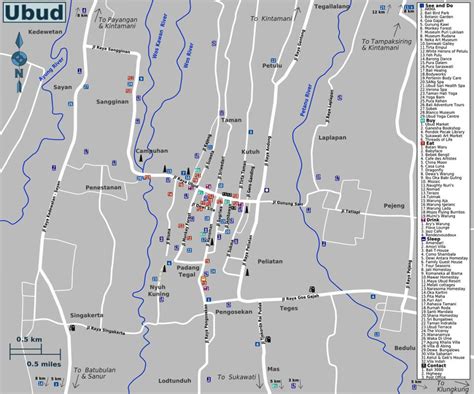 Ubud Map is a a map of tourist information about Ubud Village and surrounding area located in ...