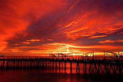 Redondo Beach Pier At Sunset, Redondo Photograph by Panoramic Images - Pixels