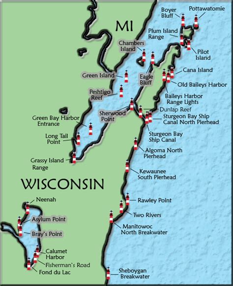 Map Of Door County Lighthouses