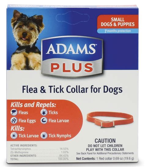 Buy Adams Plus Flea & Tick Collar for Dogs, 7-Month Protection, Adjustable Collar Fits Small ...