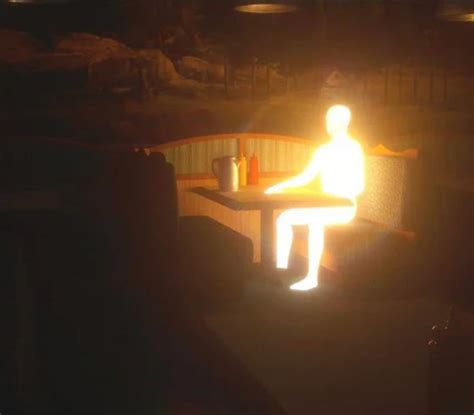 Glowing man at table MEME GENERATOR TEMPLATE - SoupMemes