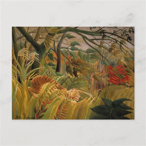 Tiger in a Tropical Storm by Henri Rousseau Postcard | Zazzle