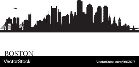 Boston city skyline silhouette background Vector Image