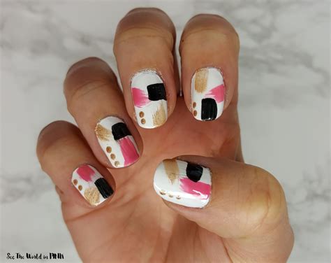 Manicure Monday - Abstract Brush Stroke Nail Art | See the World in PINK