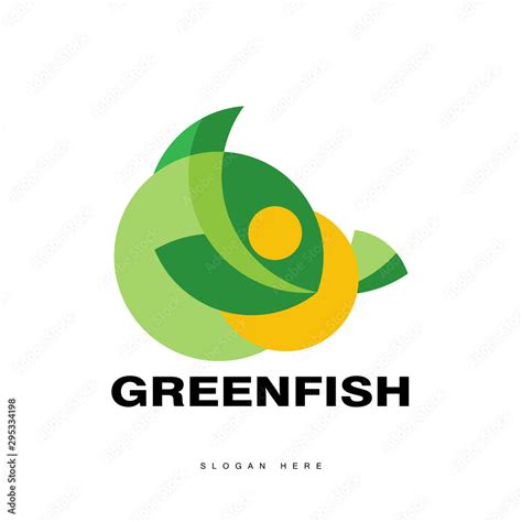 The green fish logo with golden ratio design Stock Vector | Adobe Stock