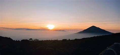 Beautiful Sunrise Mount Papandayan Stock Image - Image of dusk ...