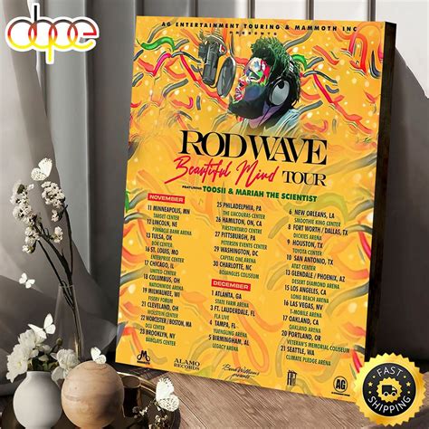 Rod Wave Beautiful Mind Tour Poster Canvas – Musicdope80s.com