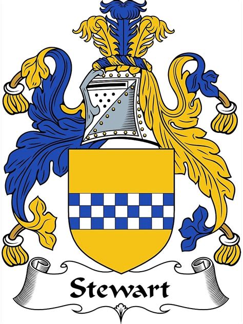 "Stewart Coat of Arms / Stewart Family Crest" Art Print by ...