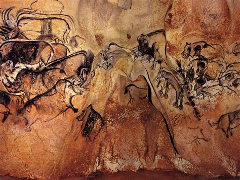 "A stampede of charcoal" from 35,000 years ago at Chauvet Cave - Photograph by Jean Clottes ...