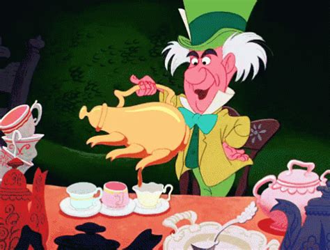 Mad Hatter Pouring Tea GIF - AliceInWonderland MadHatter TeaParty - Discover & Share GIFs