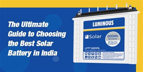 The Ultimate Guide to Choosing the Best Solar Battery in India