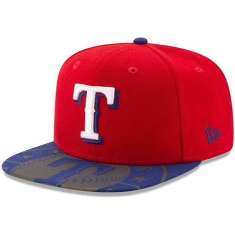 Texas Rangers New Era Front Flect Logo Snap 9FIFTY Adjustable Hat - Red ...