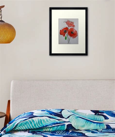 Poppies PAINTING Flowers ORIGINAL Watercolor Illustration Sketch Art ...