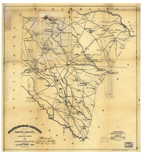 Spartanburgh District, 1825 South Carolina - Old Map Reprint - Mills Atlas LC - OLD MAPS