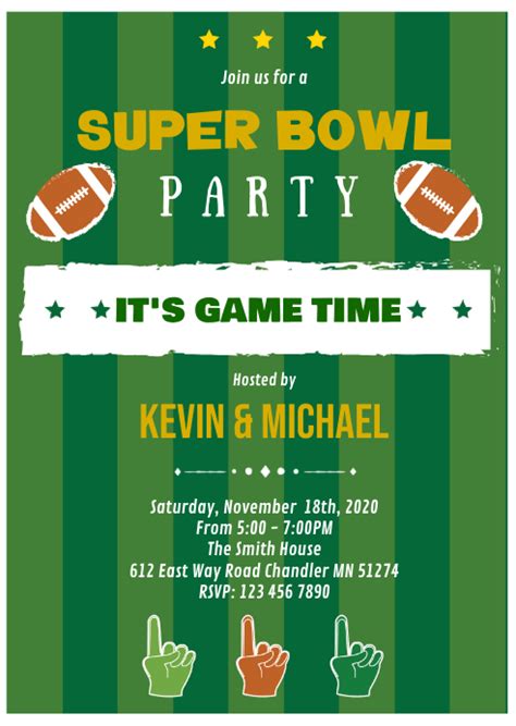 8 Superbowl Party Invitation Template - Free Graphic Design Templates