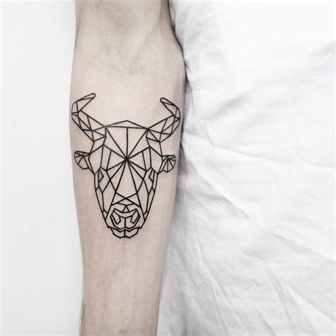 Geometric bull head by Malvina Maria Wisniewska - Tattoogrid.net